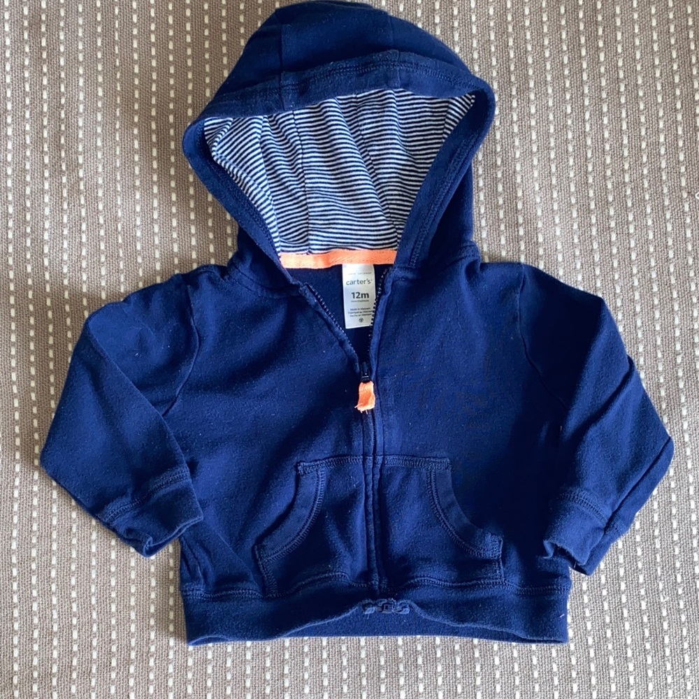Carter's Navy Hooded Zip Sweatshirt
